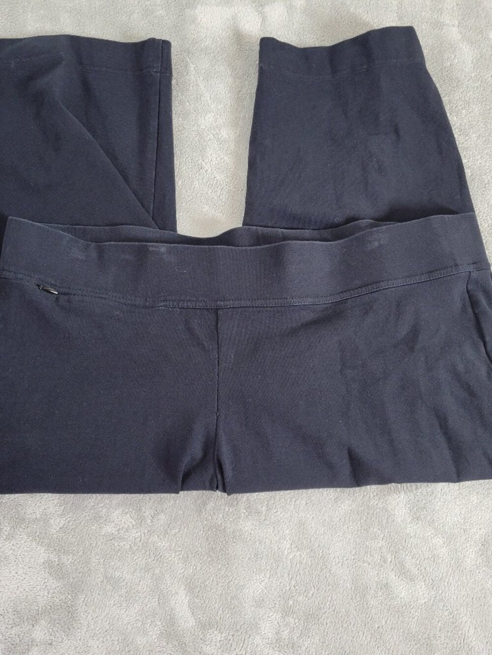 Lands End Womens XLP Capri Pants Blue Knit Elastic Waist Pull On BLU113E